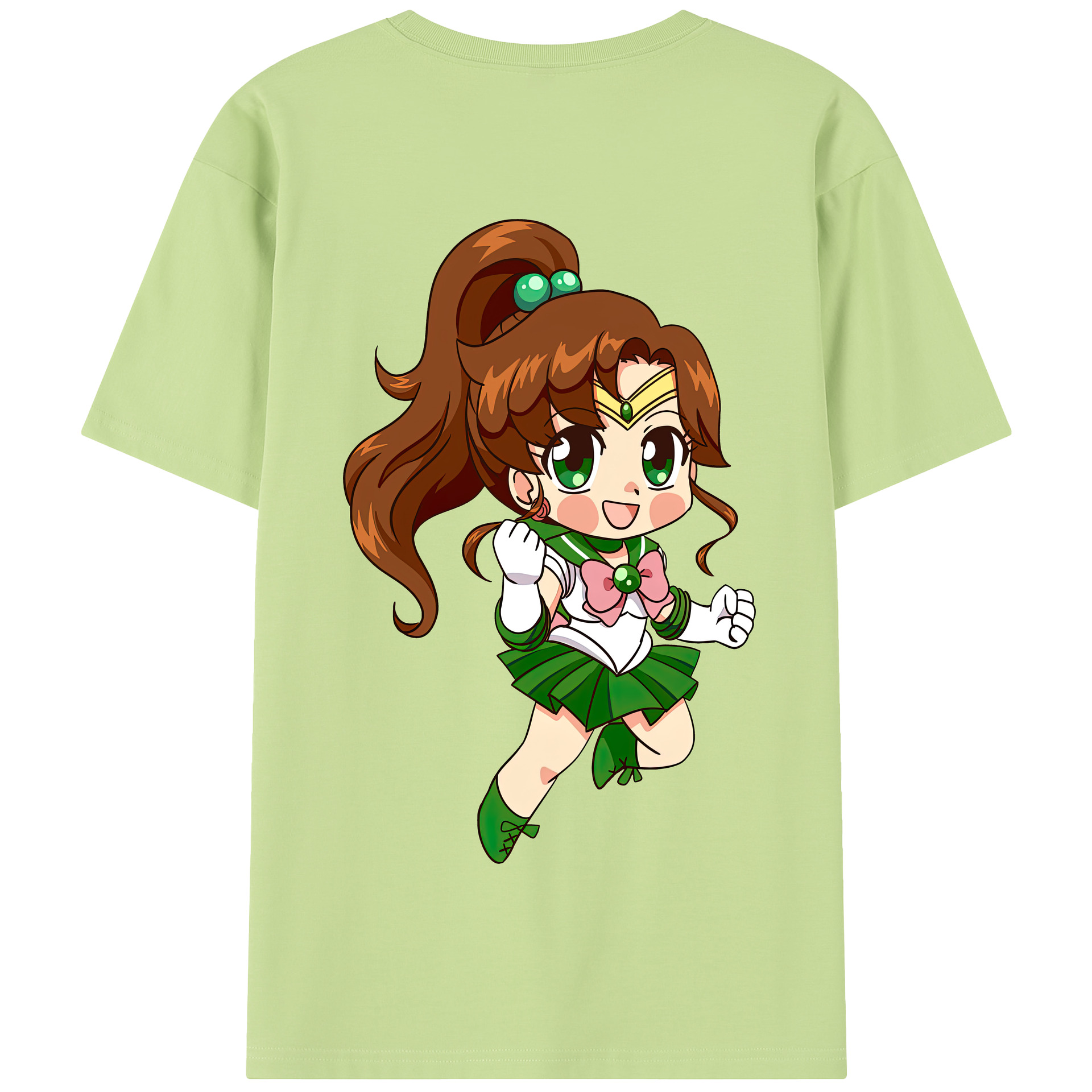 （画像用） 美少女戦士セーラームーン 木野 まこと きの まこと Sailor Moon Kino Makoto （セーラージュピター；Sailor Jupiter） 綿100％半袖Tシャツ（背面プリント）